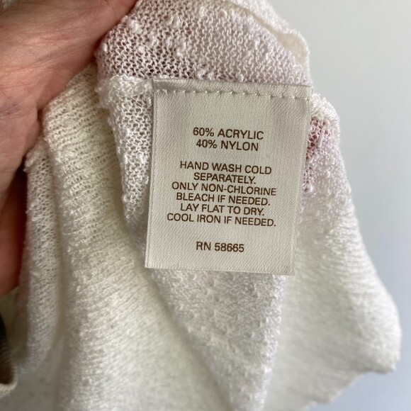 Halogen White Deep V-Neck Sheer Short Sleeve Exposed Seem Detail Blouse Size L - Picture 7 of 11